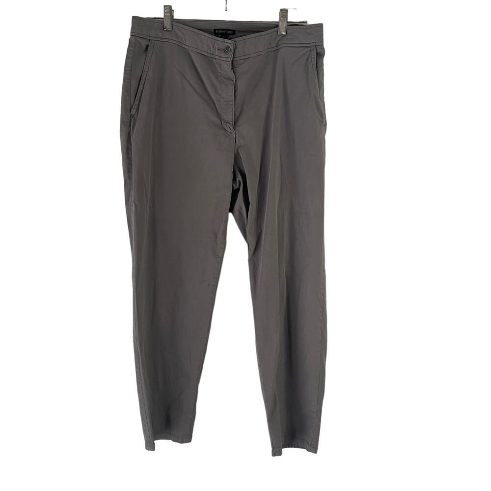 Eileen Fisher‎ M Grey Casual Organic Cotton Career Pants Interview Outfit Women